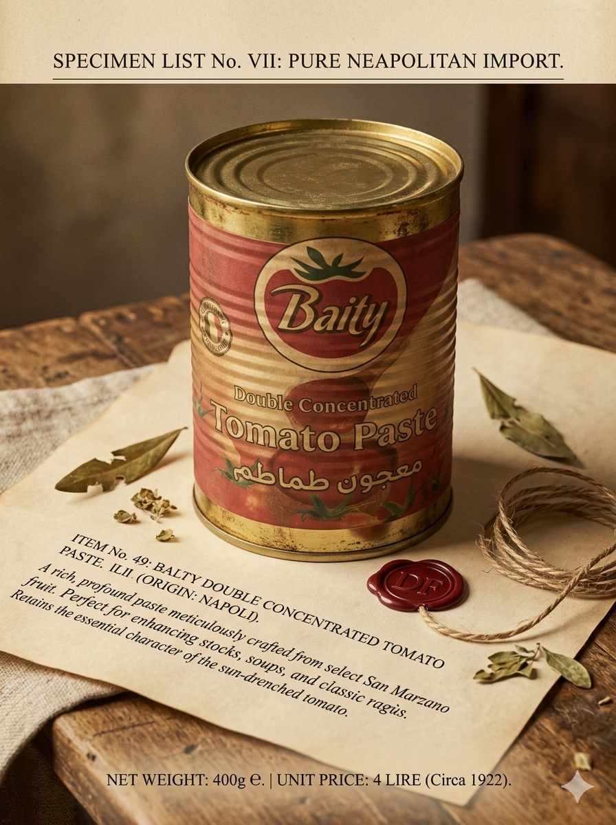 Baity tomato paste — specimen list Nº VII