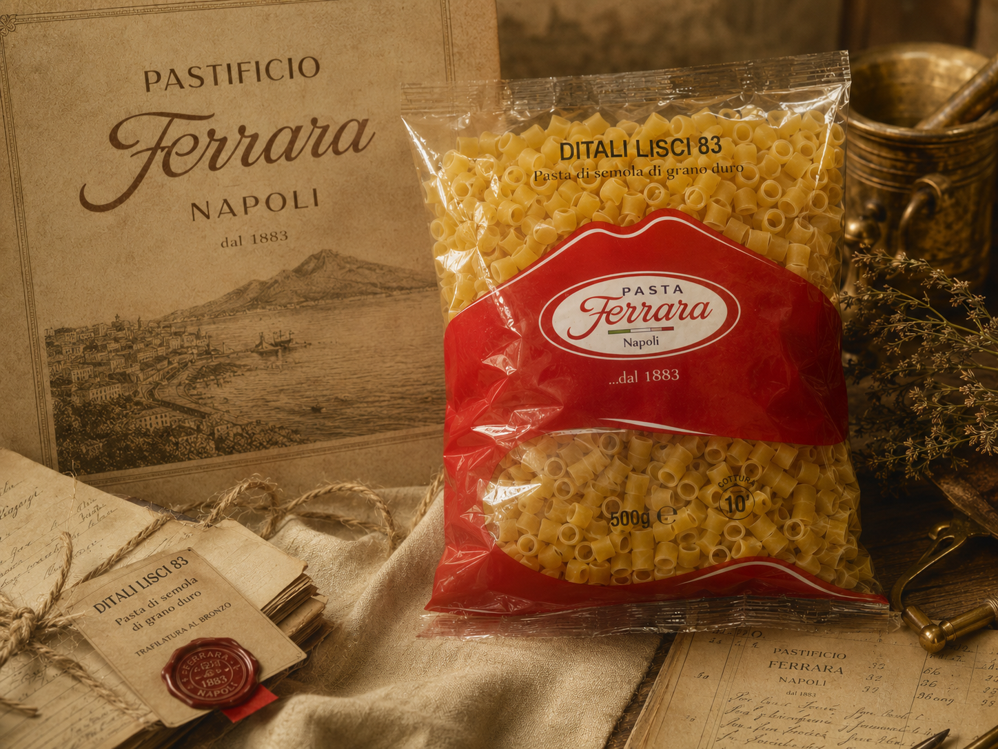 Pasta Ferrara — Ditali Lisci 83, 500g